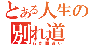 とある人生の別れ道（行き間違い）