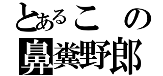 とあるこの鼻糞野郎（）