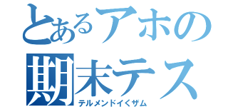 とあるアホの期末テスト（テルメンドイくザム）