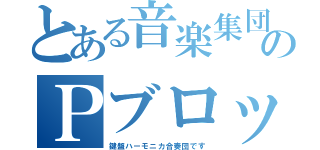 とある音楽集団のＰブロッ（鍵盤ハーモニカ合奏団です）