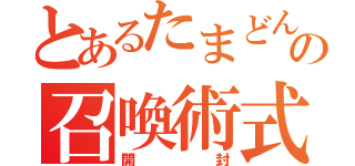 とあるたまどんの召喚術式（開封）