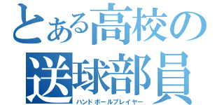 とある高校の送球部員（ハンドボールプレイヤー）