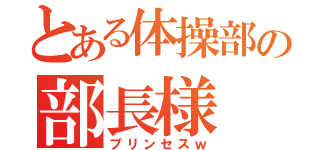 とある体操部の部長様（プリンセスｗ）