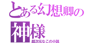 とある幻想卿の神様（超次元なこの小説）