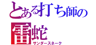 とある打ち師の雷蛇（サンダースネーク）