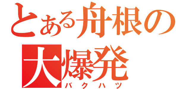 とある舟根の大爆発（バクハツ）