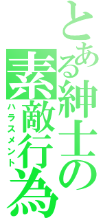 とある紳士の素敵行為（ハラスメント）