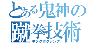 とある鬼神の蹴拳技術（キックボクシング）