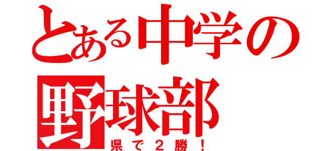 とある中学の野球部（県で２勝！）