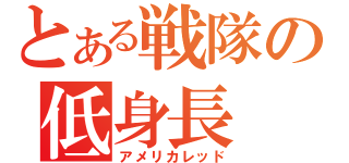 とある戦隊の低身長（アメリカレッド）