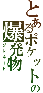 とあるポケットの爆発物（グレネード）