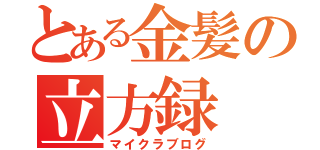 とある金髪の立方録（マイクラブログ）