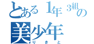 とある１年３組の美少年（りきと）