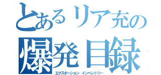 とあるリア充の爆発目録（エクスポーション インベントリー）