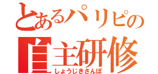 とあるパリピの自主研修（しょうじきさんぽ）