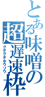 とある味噌の超遅速枠（グダグダホウソウ）