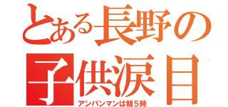 とある長野の子供涙目（アンパンマンは朝５時）