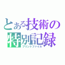 とある技術の特別記録（プリントファイル）