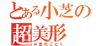 とある小芝の超美形（小芝のごとく）