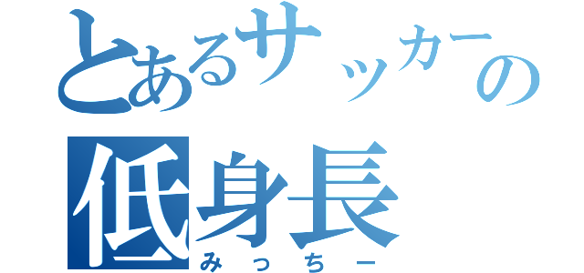 とあるサッカー部の低身長（みっちー）