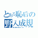 とある恥后の野入成規（愛と童貞の旅立ち（笑））