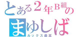 とある２年Ｂ組のまゆしば（ルックス最高）