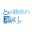 とある珍獣の運試し（ガチャ爆死）