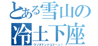 とある雪山の冷土下座（ウゾダドンドコドーン！）