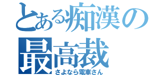 とある痴漢の最高裁（さよなら電車さん）