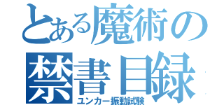 とある魔術の禁書目録（ユンカー振動試験）