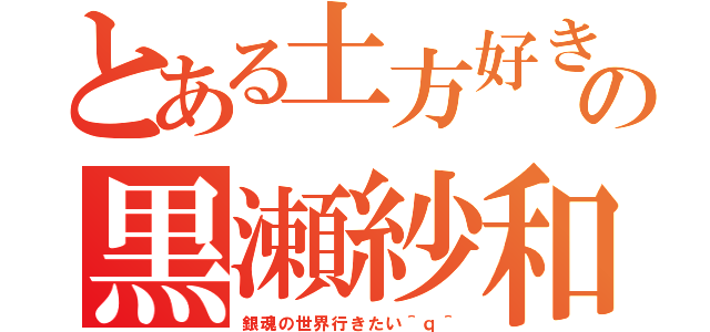 とある土方好きの黒瀬紗和（銀魂の世界行きたい＾ｑ＾）