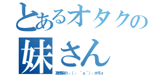 とあるオタクの妹さん（高橋家の┌（┌ ＾ｏ＾）┐ホモォ）