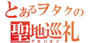 とあるヲタクの聖地巡礼（アキバオフ）