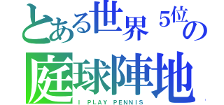 とある世界５位の錦織圭（２５＝日清食品）の庭球陣地（Ｉ　ＰＬＡＹ　ＰＥＮＮＩＳ）