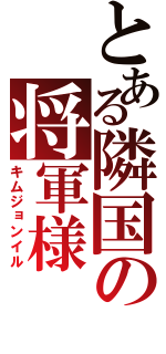 とある隣国の将軍様（キムジョンイル）