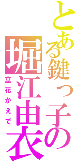 とある鍵っ子の堀江由衣（立花かえで）