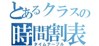 とあるクラスの時間割表（タイムテーブル）