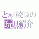 とある校長の玩具紹介（この愚か者メガ）