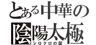 とある中華の陰陽太極（シロクロの図）