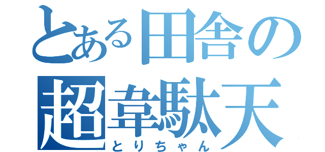 とある田舎の超韋駄天（とりちゃん）