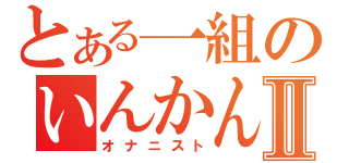 とある一組のいんかんⅡ（オナニスト）