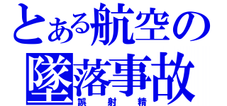 とある航空の墜落事故（誤射精）