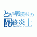 とある戦闘技の最終炎上（ファイナルブレイズ）