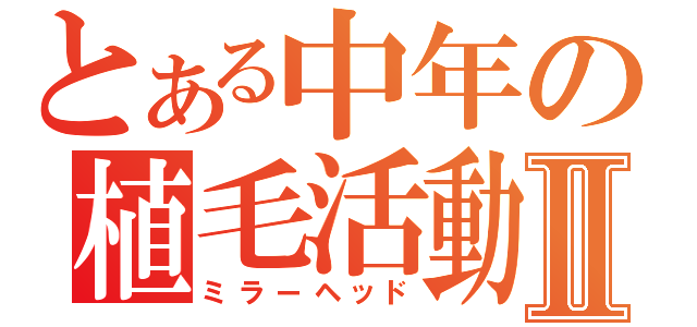 とある中年の植毛活動Ⅱ（ミラーヘッド）