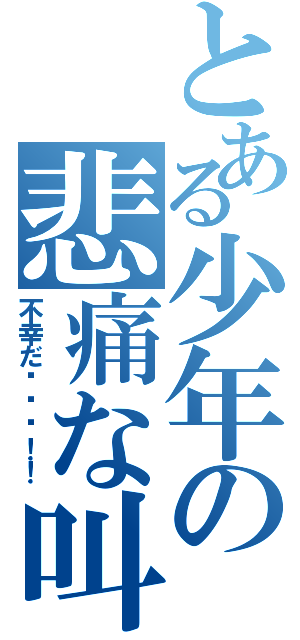 とある少年の悲痛な叫び（不幸だ〜〜〜！！）