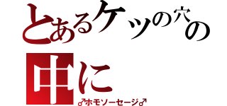 とあるケツの穴の中に（♂ホモソーセージ♂）