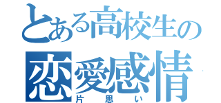 とある高校生の恋愛感情（片思い）