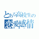 とある高校生の恋愛感情（片思い）