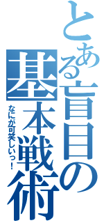 とある盲目の基本戦術（なにが可笑しいっ！）