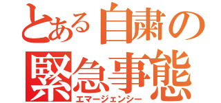 とある自粛の緊急事態（エマージェンシー）